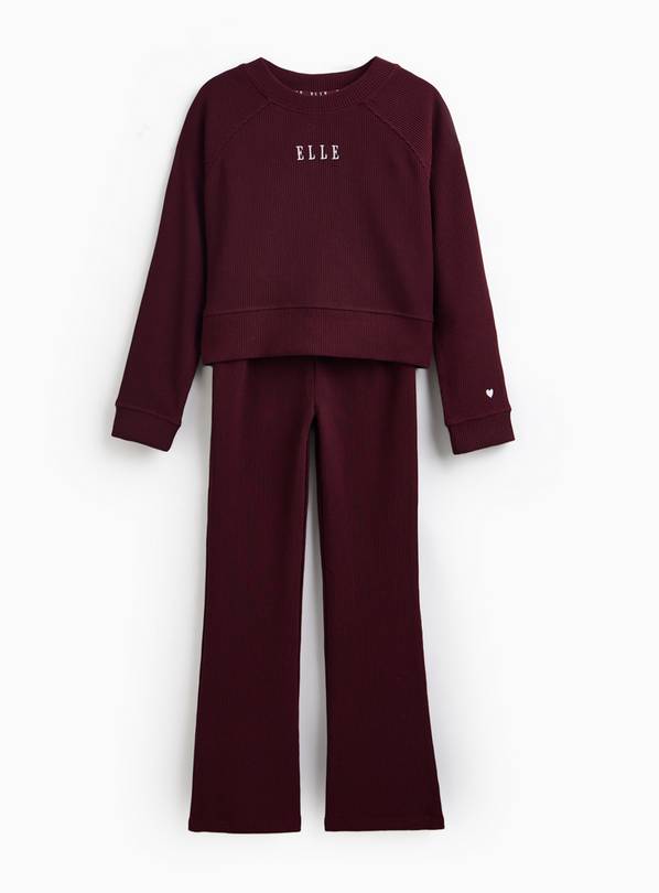 ELLE Burgundy Ribbed Active Set 13 years